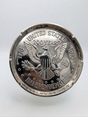 Mid Century United States Independence Bicentennial 1976 ceramic Ashtray 8"